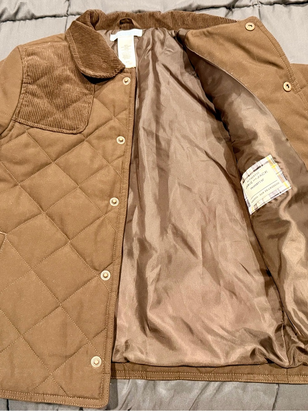 Janie and Jack Quilted Brown Corduroy-Collar Jacket
